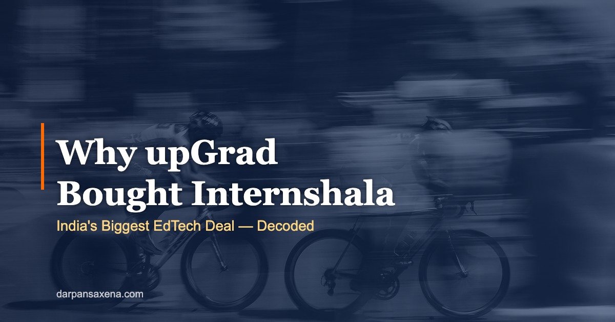 upGrad acquires Internshala for ₹100 crore — Indian EdTech deal 2026